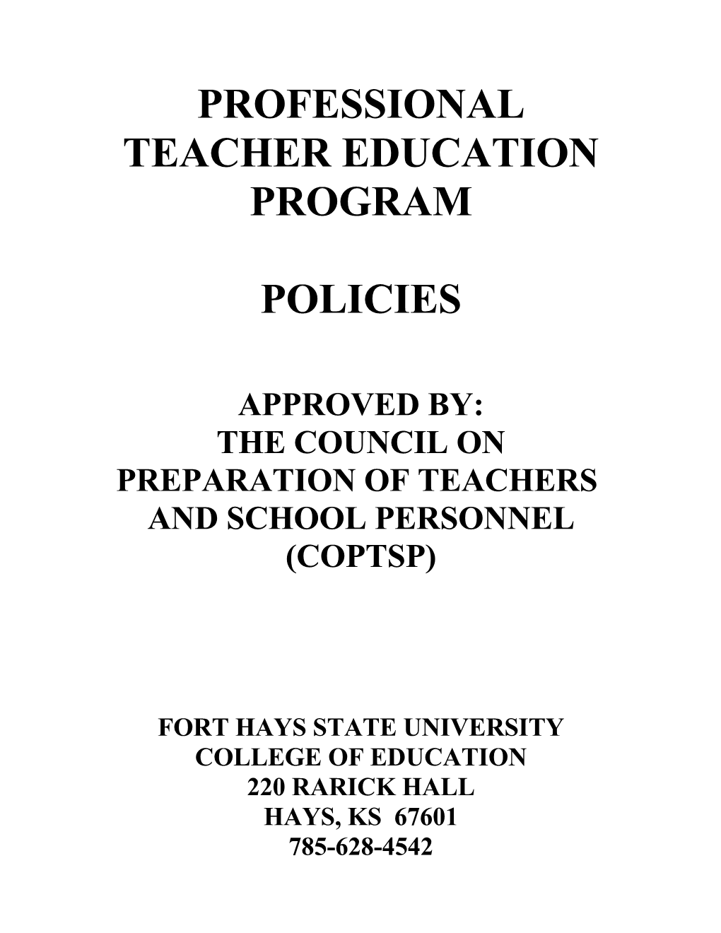 Teacher Education Program