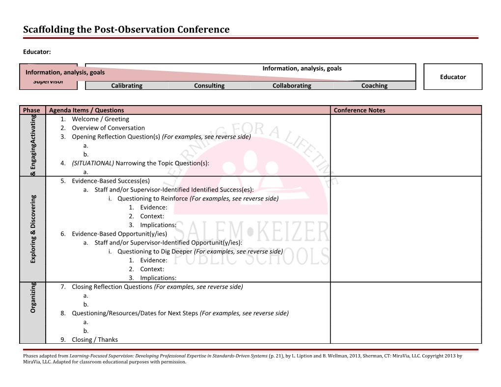 Scaffolding the Interim Conference