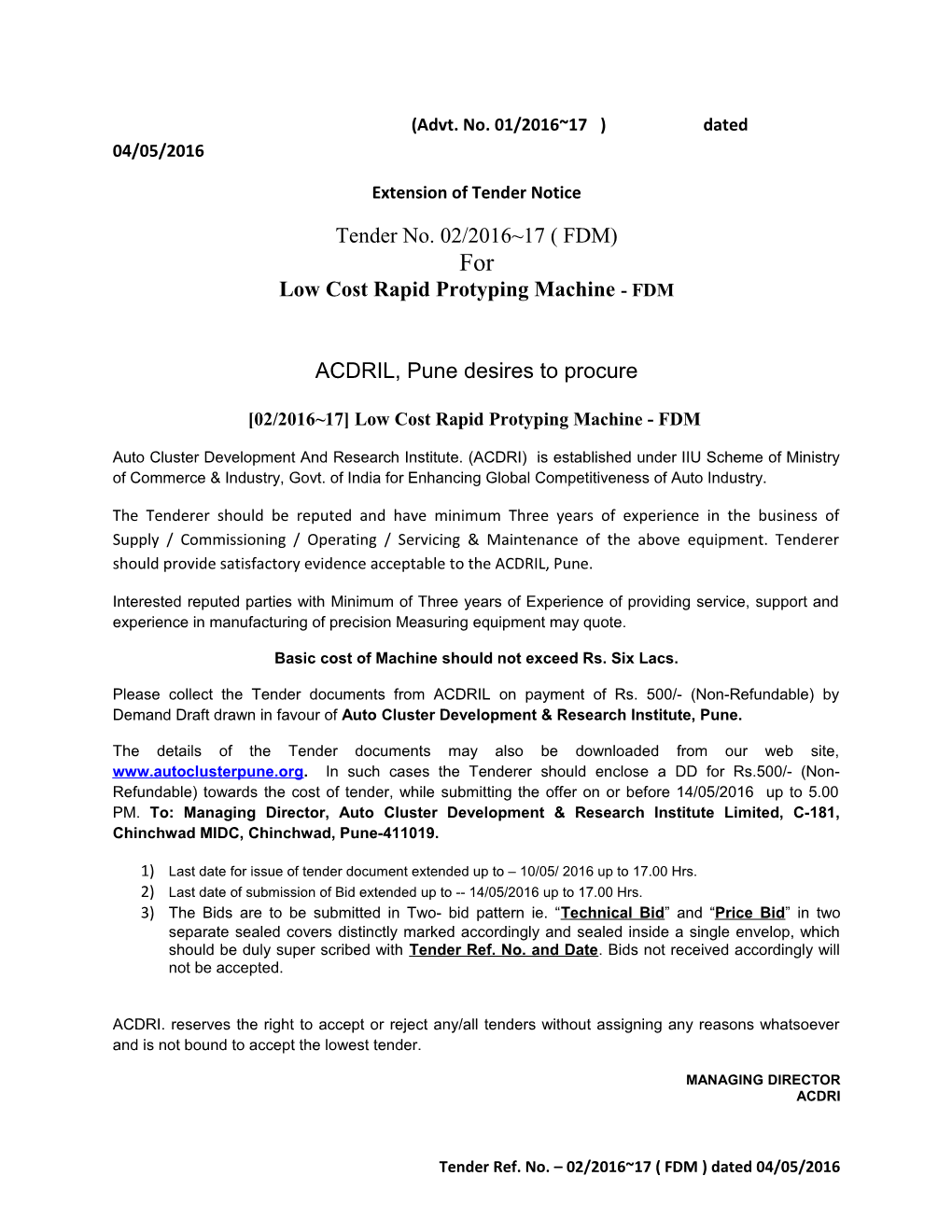 Low Cost Rapid Protyping Machine - FDM