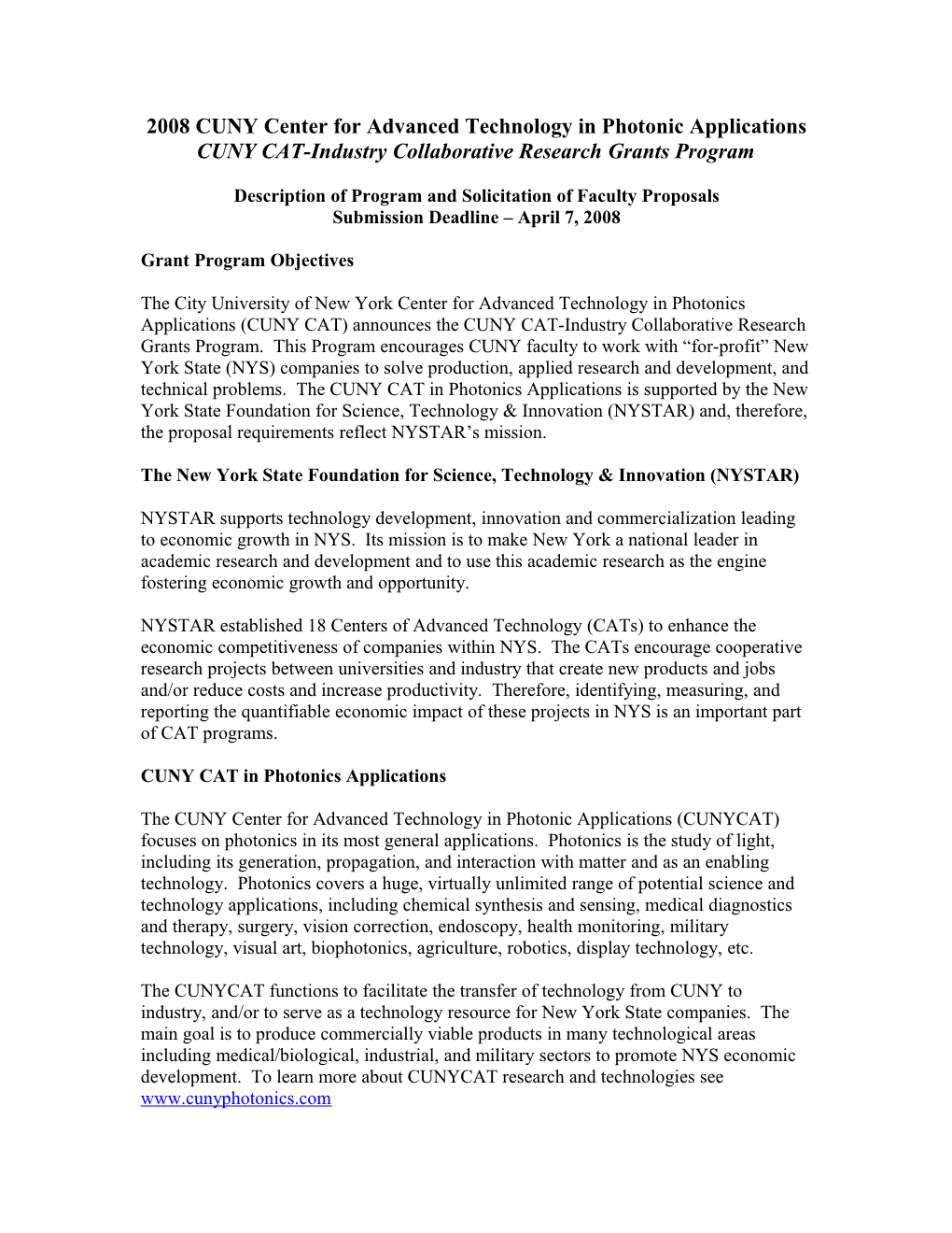 CUNY Center for Advanced Technology (CUNYCAT)