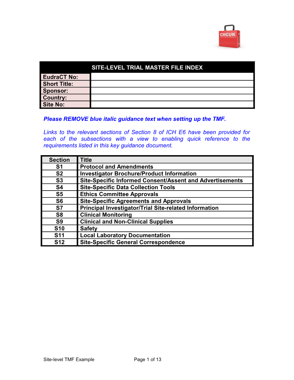 Site-Level TMF Index