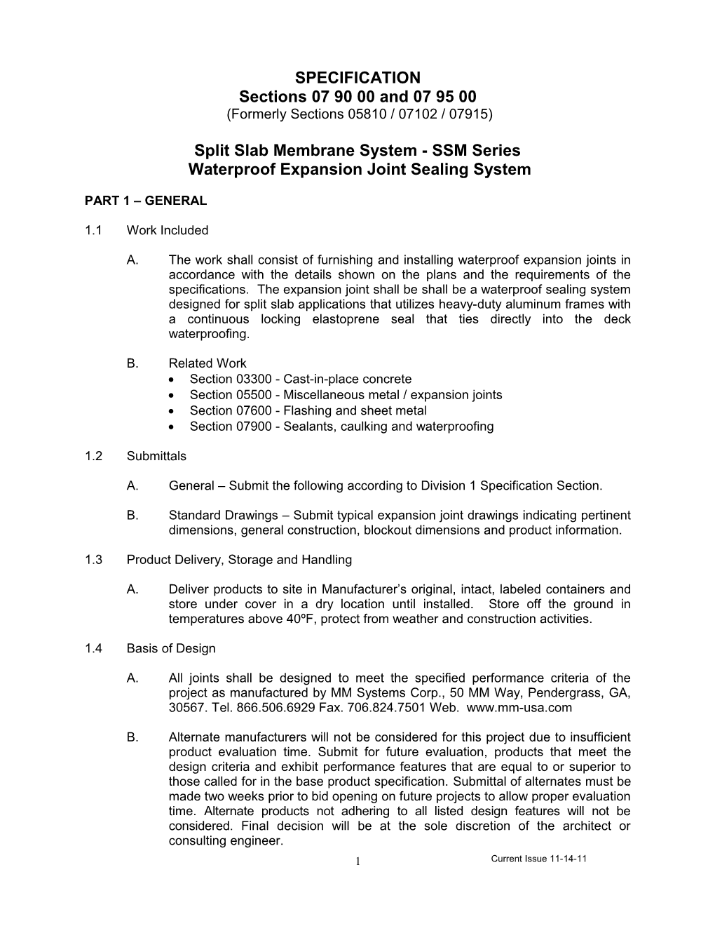Split Slab Membrane System - SSM Series