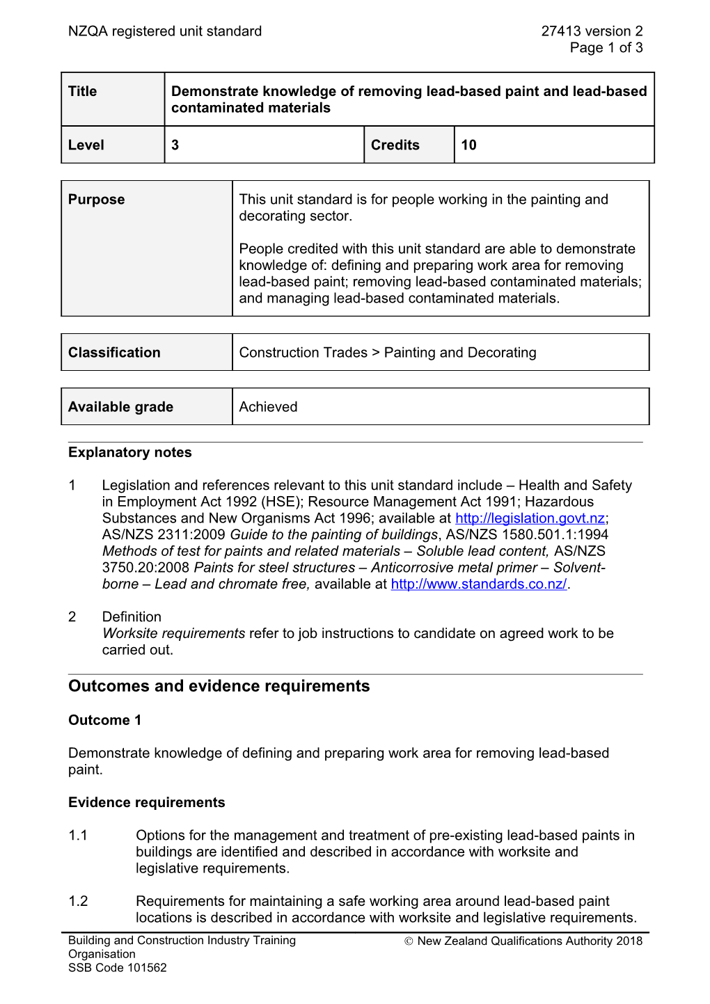 27413 Demonstrate Knowledge of Removing Lead-Based Paint and Lead-Based Contaminated Materials