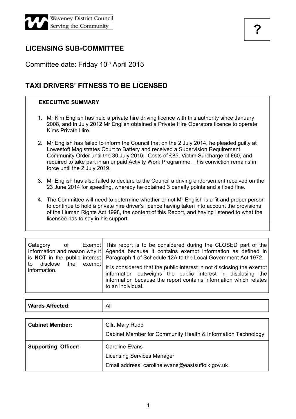 Licensingsub-Committee