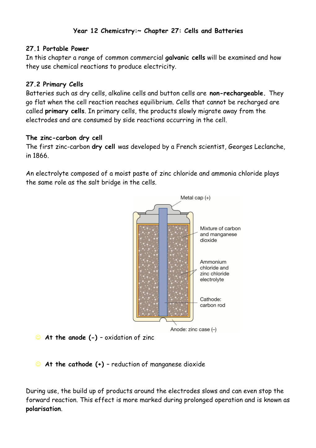 Chapter 20: Electrochemical Cells