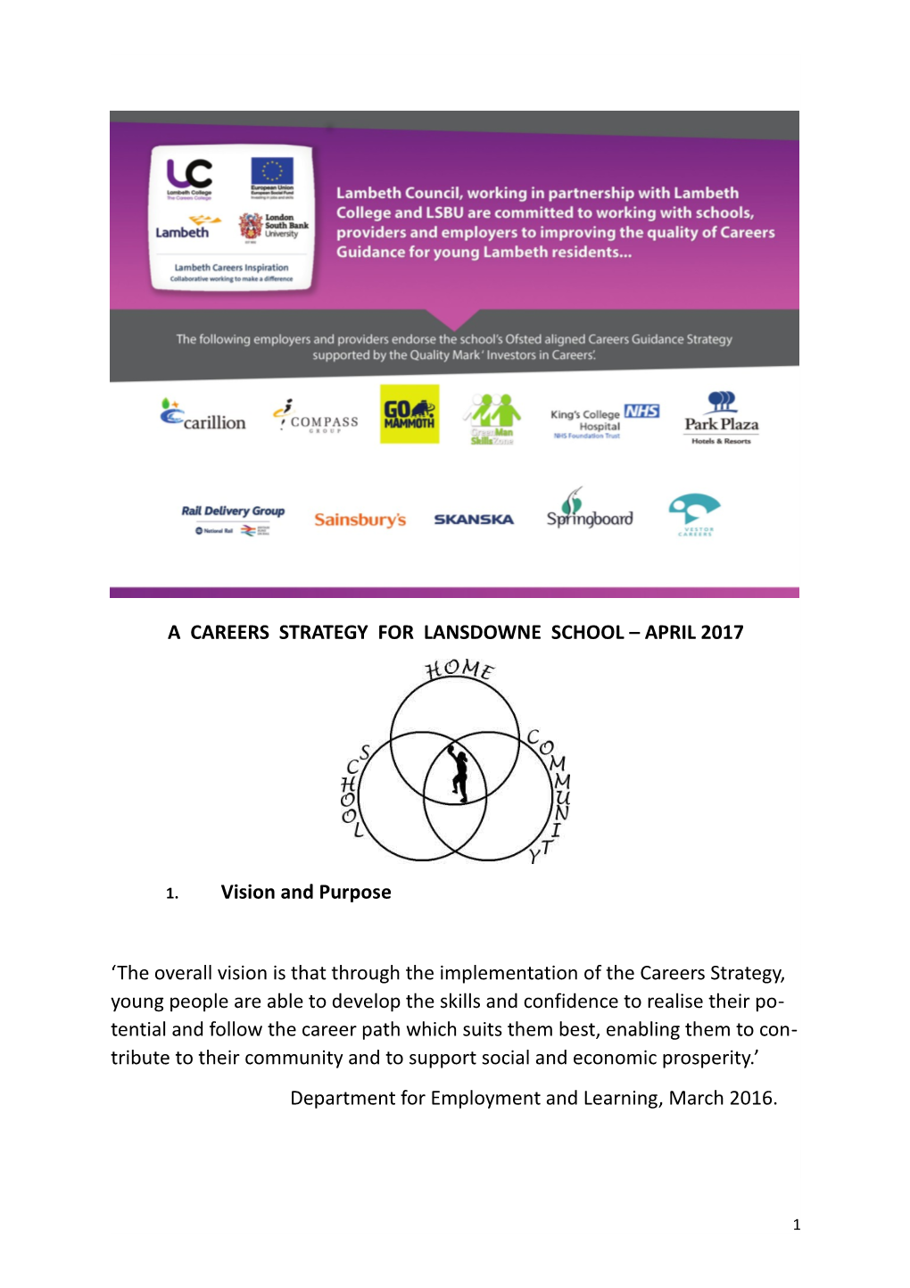 A Careers Strategy for Lansdowne School April 2017