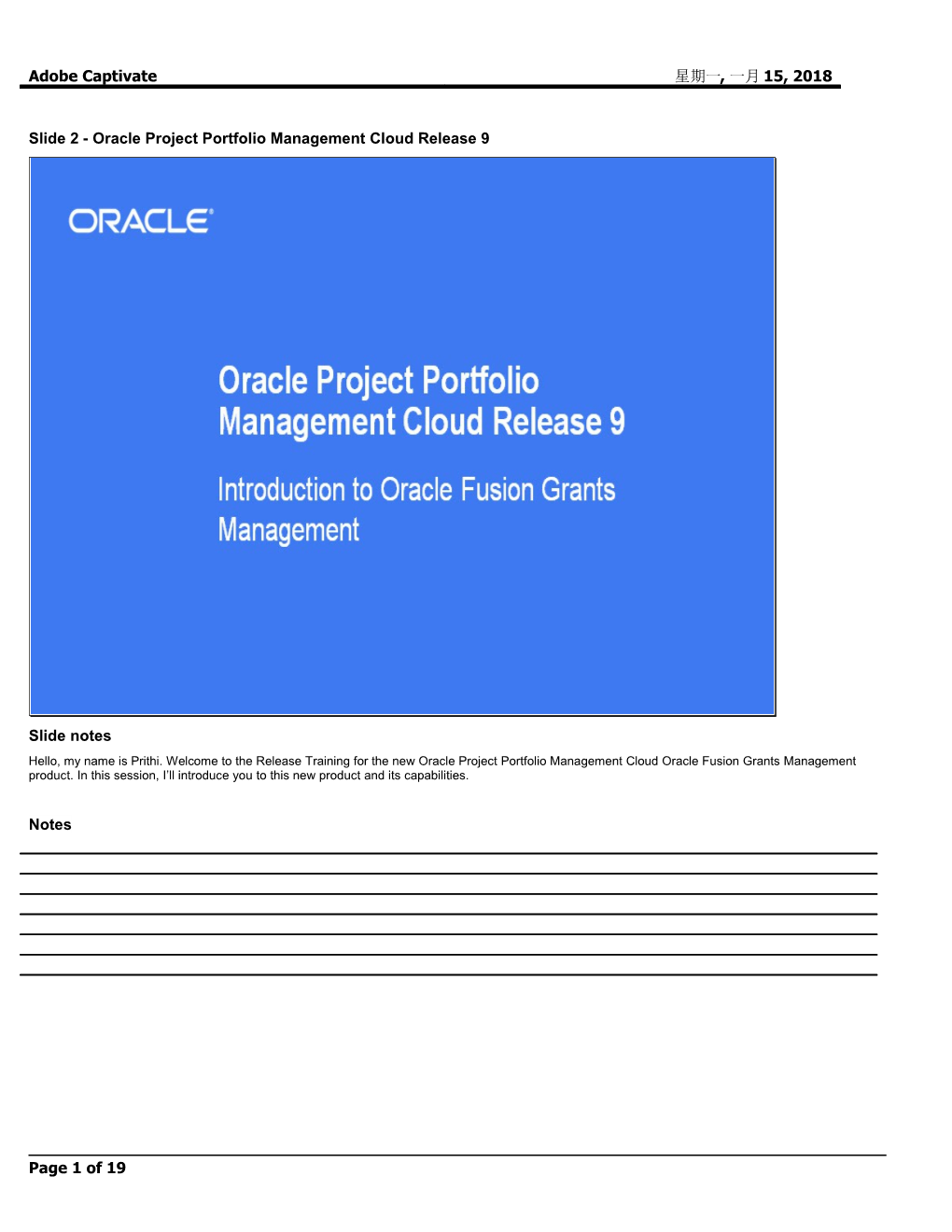 Slide 2 - Oracle Project Portfolio Management Cloud Release 9