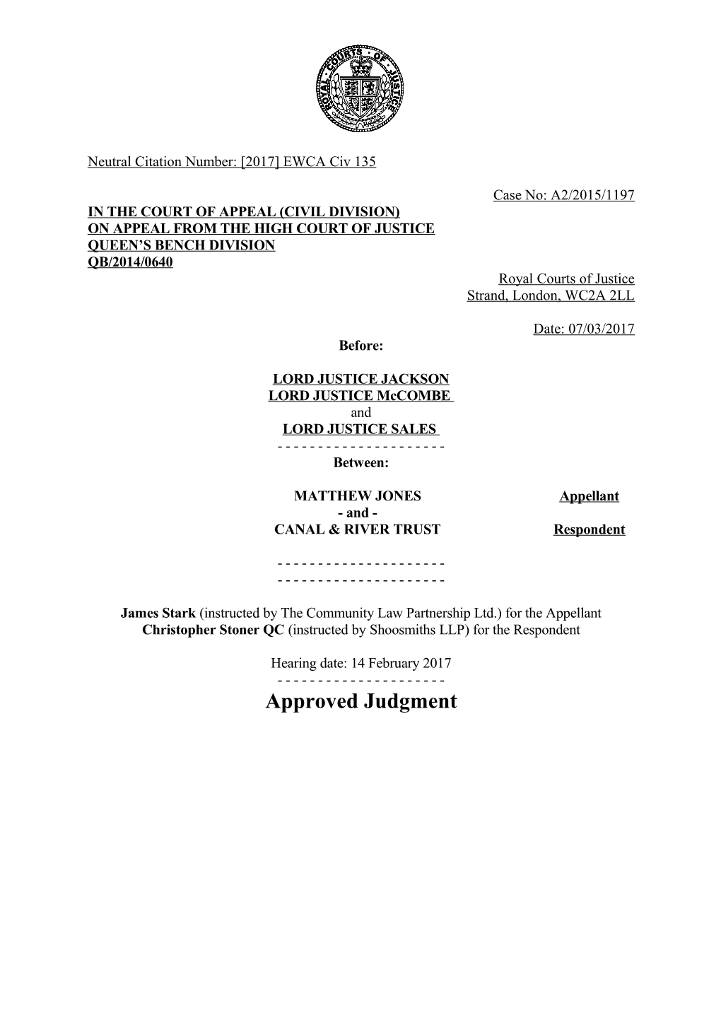 Court of Appeal Judgment Template s10