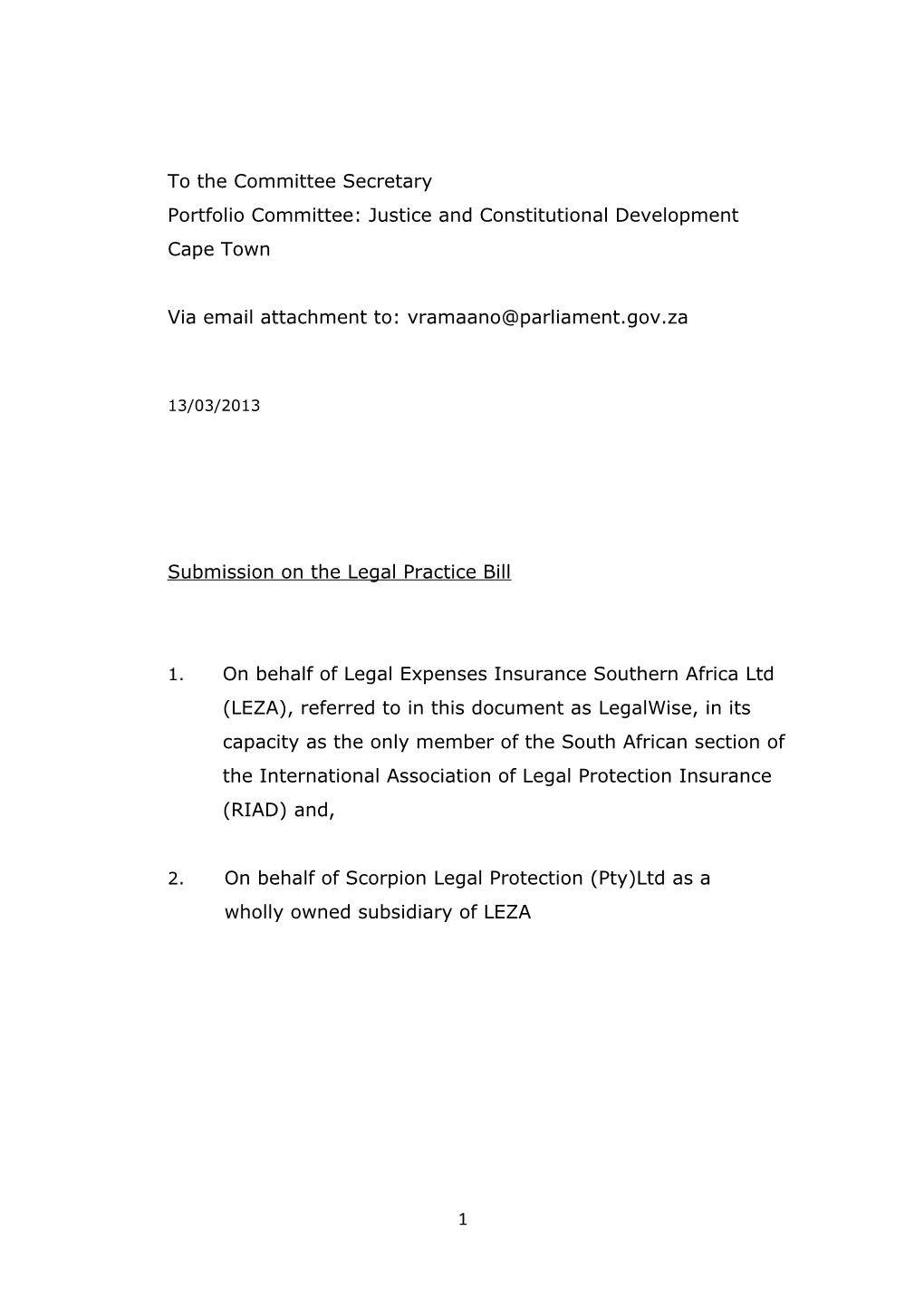 Portfolio Committee: Justice and Constitutional Development