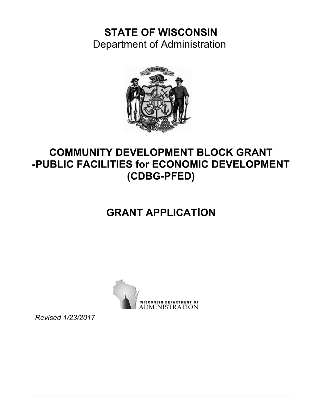 COMMUNITY DEVELOPMENT BLOCK GRANT -PUBLIC FACILITIES for ECONOMIC DEVELOPMENT