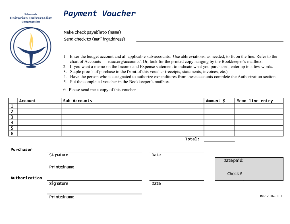 3. Staple Proofs of Purchase to the Front of This Voucher (Receipts, Statements, Invoices, Etc.)