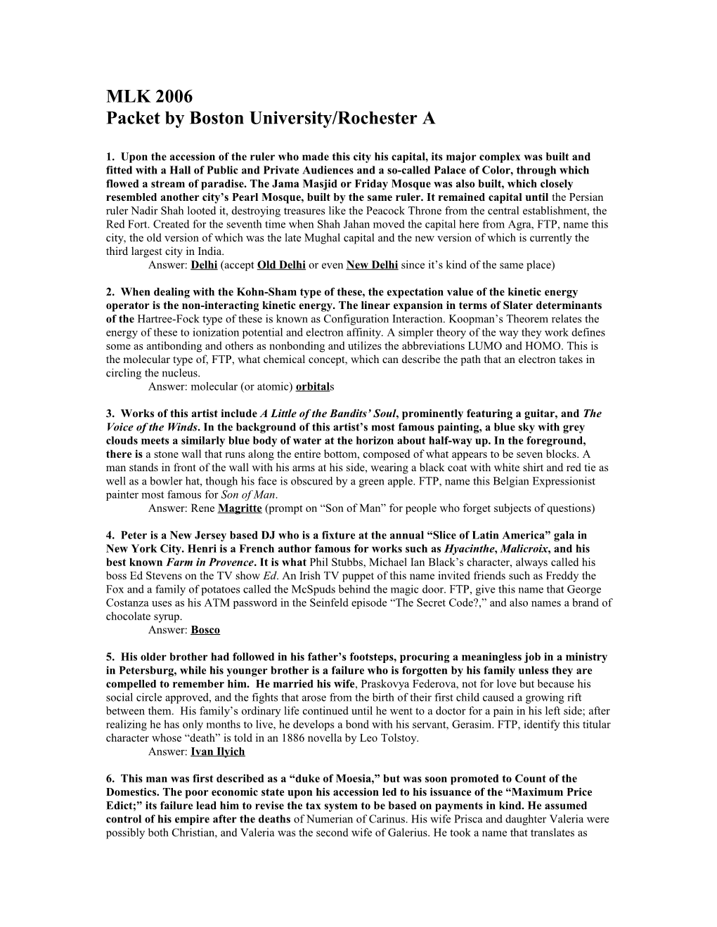 Packet by Boston University/Rochester A