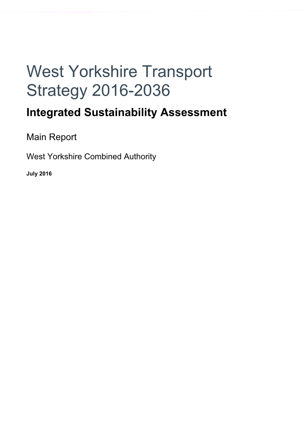 West Yorkshire Transport Strategy 2016-2036