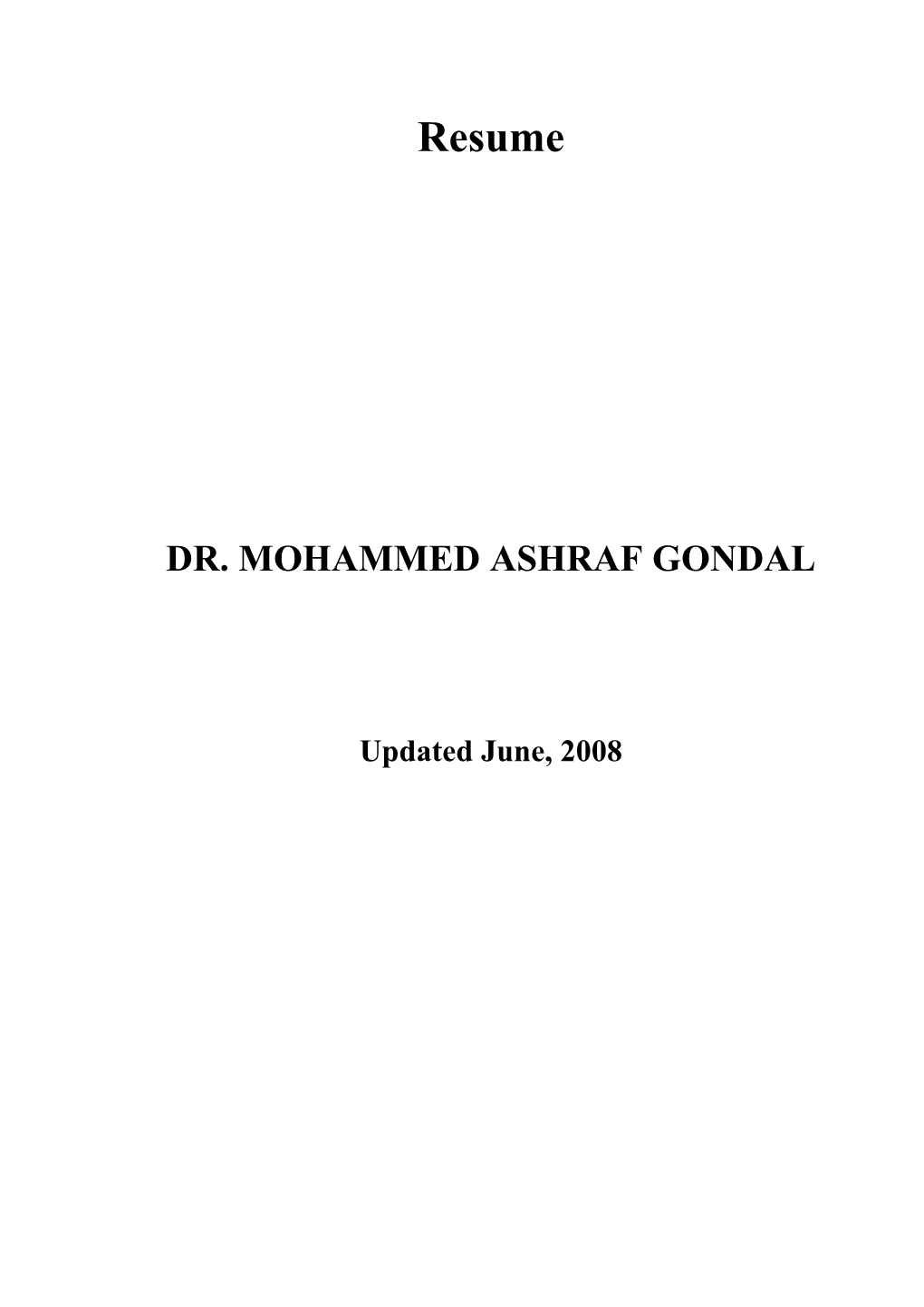 Dr. Mohammed Ashraf Gondal