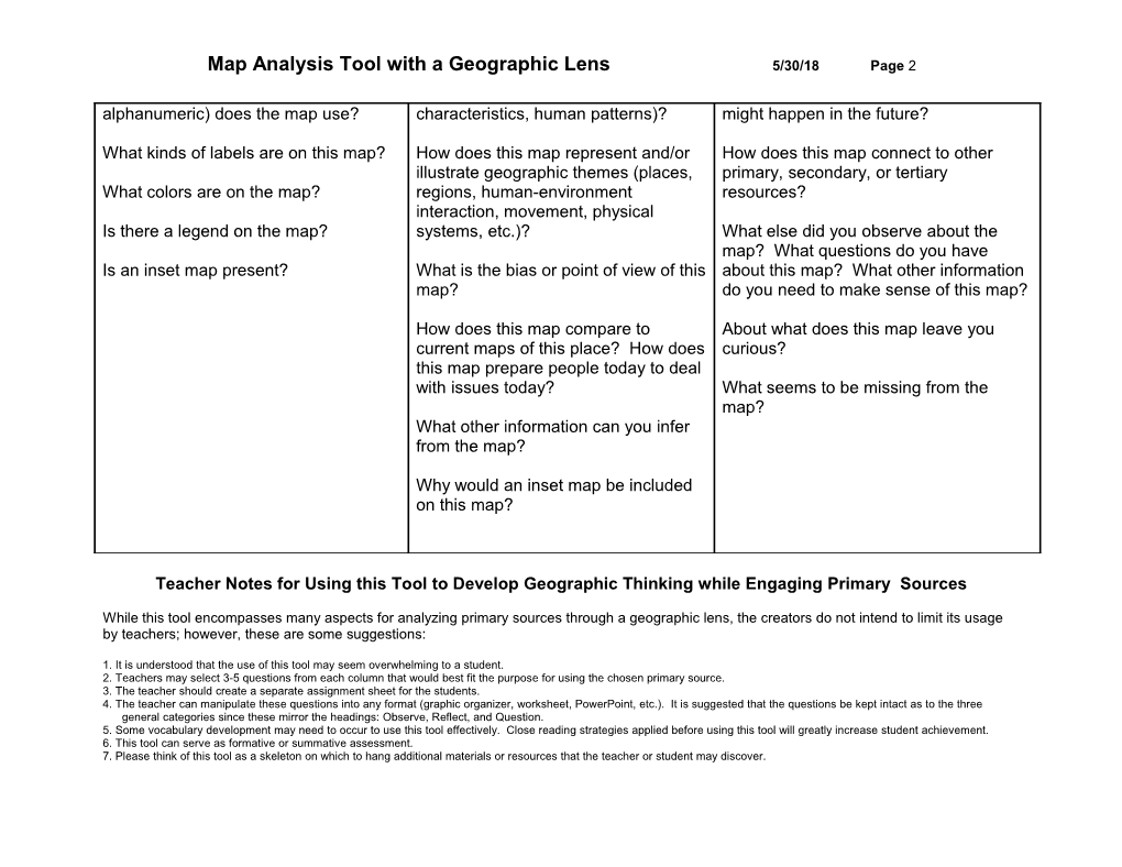 Map Analysis Tool with a Geographic Lens 5/27/15 Page 2