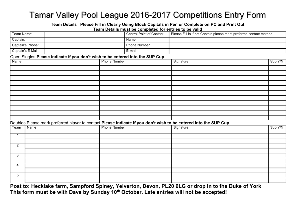 Tamar Valley Pool League