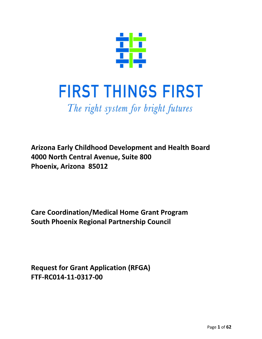 Arizona Early Childhood Development and Health Board s6