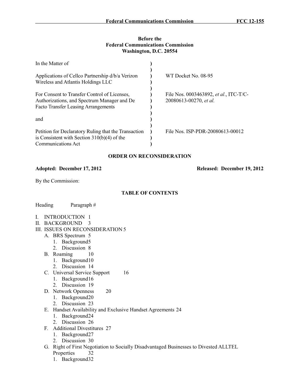 Federal Communications Commissionfcc 12-155