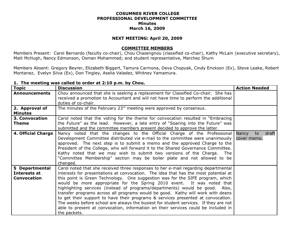 Nutrition and Physical Activity Planning Committee Minutes