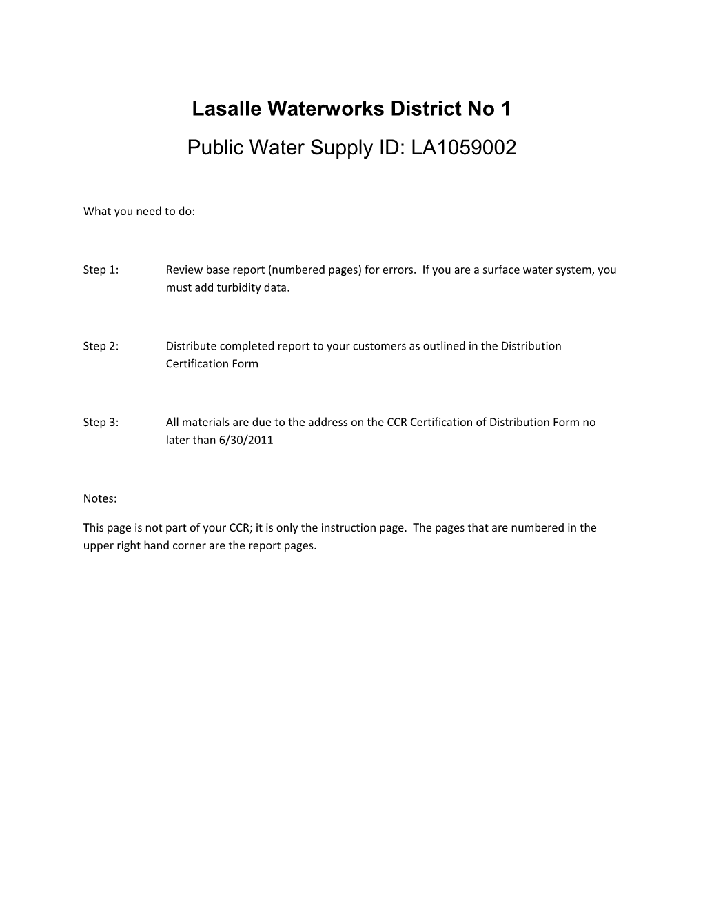 Lasalle Waterworks District No 1