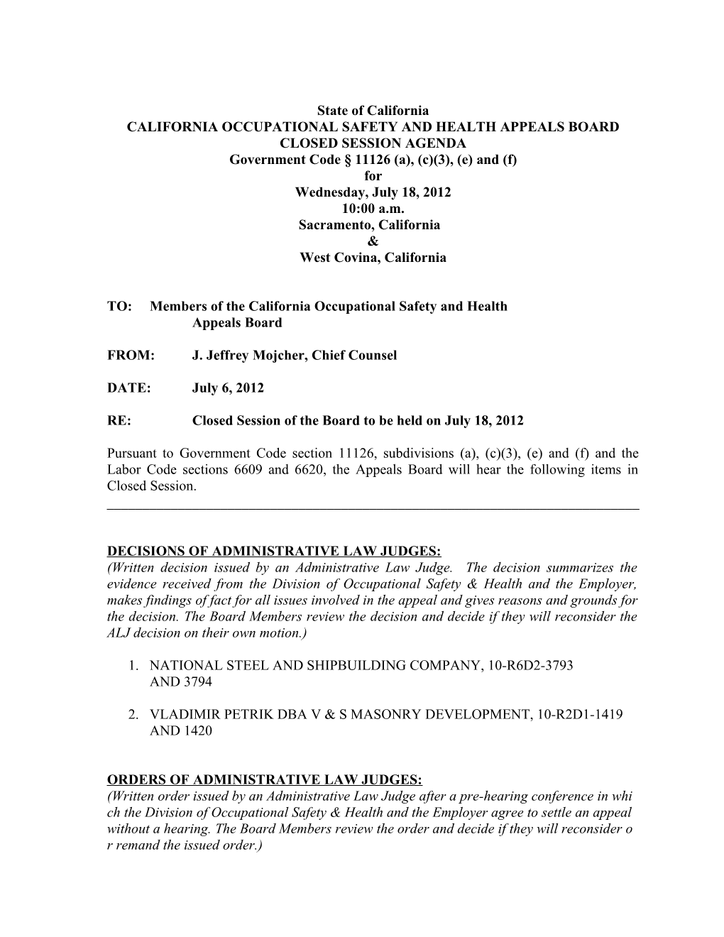 California Occupational Safety & Health Appeals Board s9