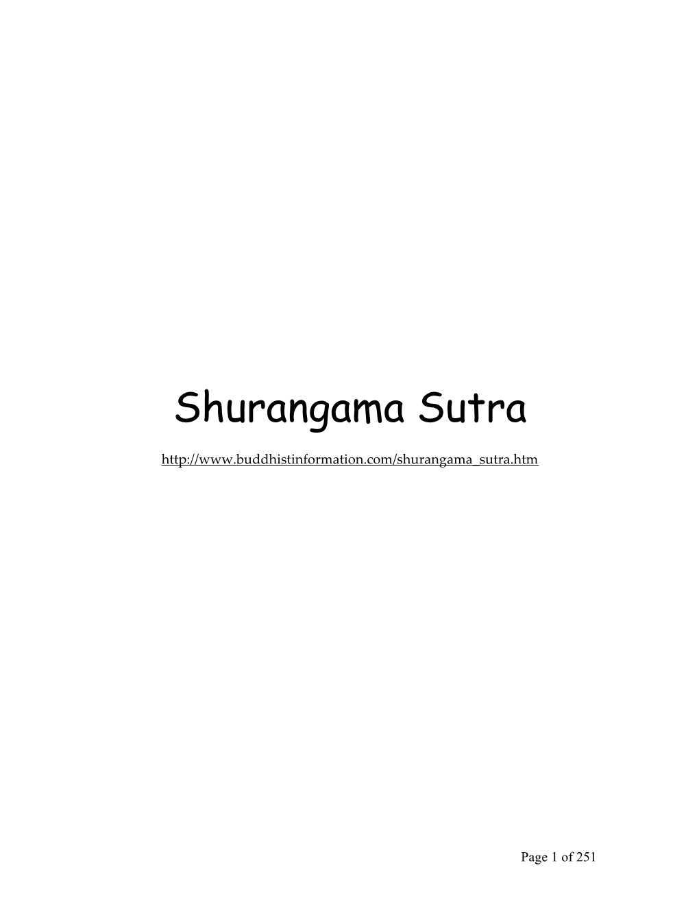 Shurangama Sutra