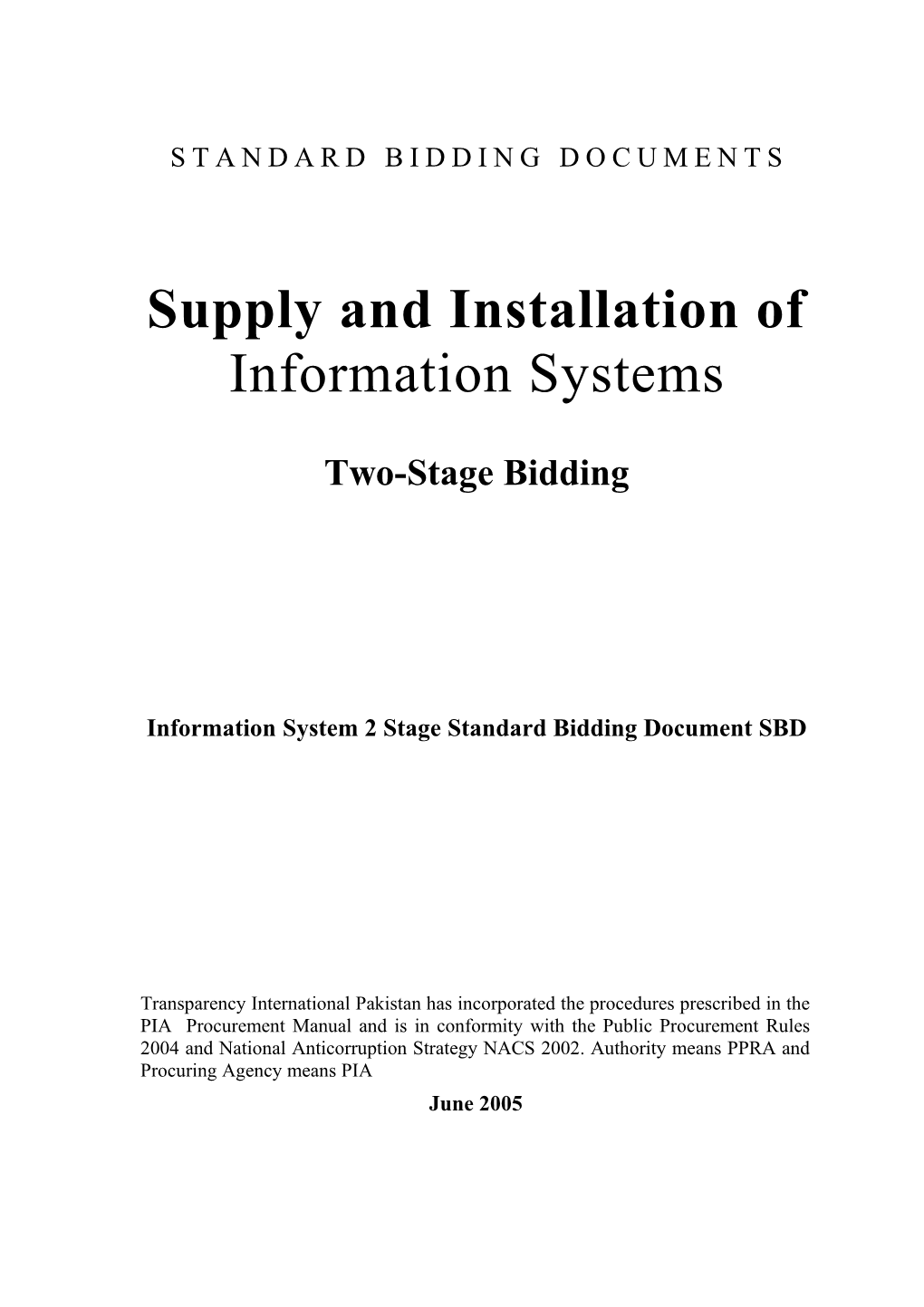 Two-Stage IS S&I - SBD (Version 3A) s1