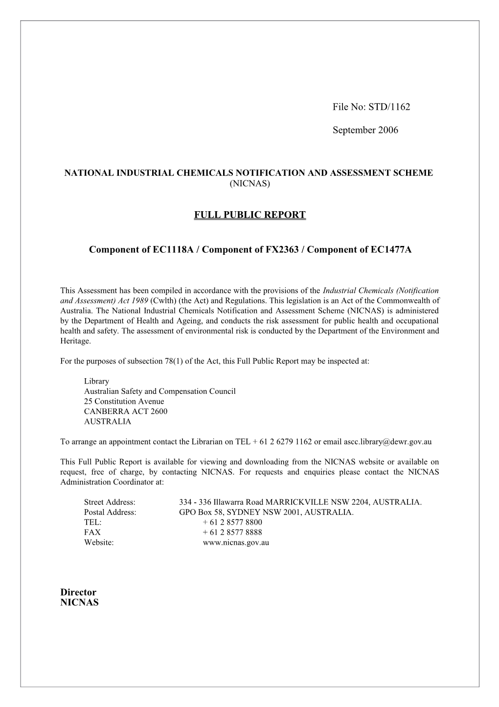 National Industrial Chemicals Notification and Assessment Scheme s23