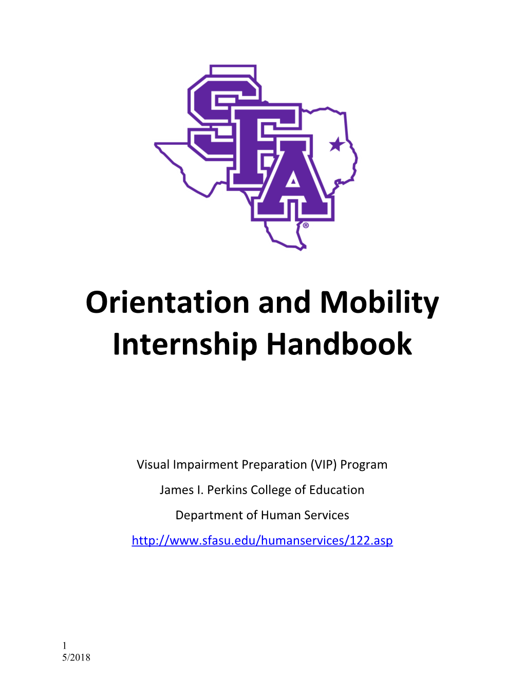 Orientation and Mobility Internshiphandbook