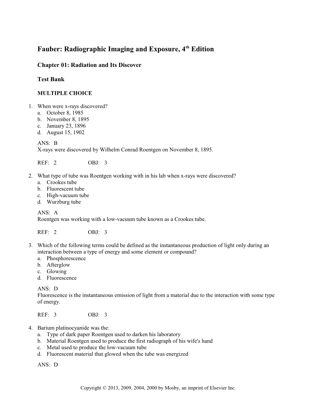 Fauber: Radiographic Imaging and Exposure, 4Th Edition