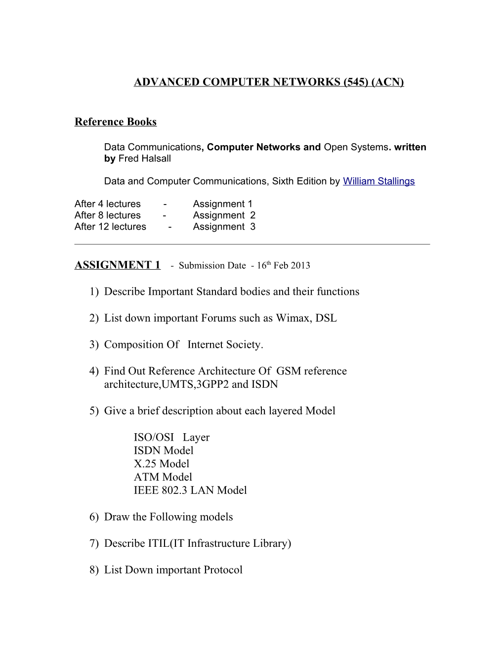 Advanced Computer Networks (545) (Acn)