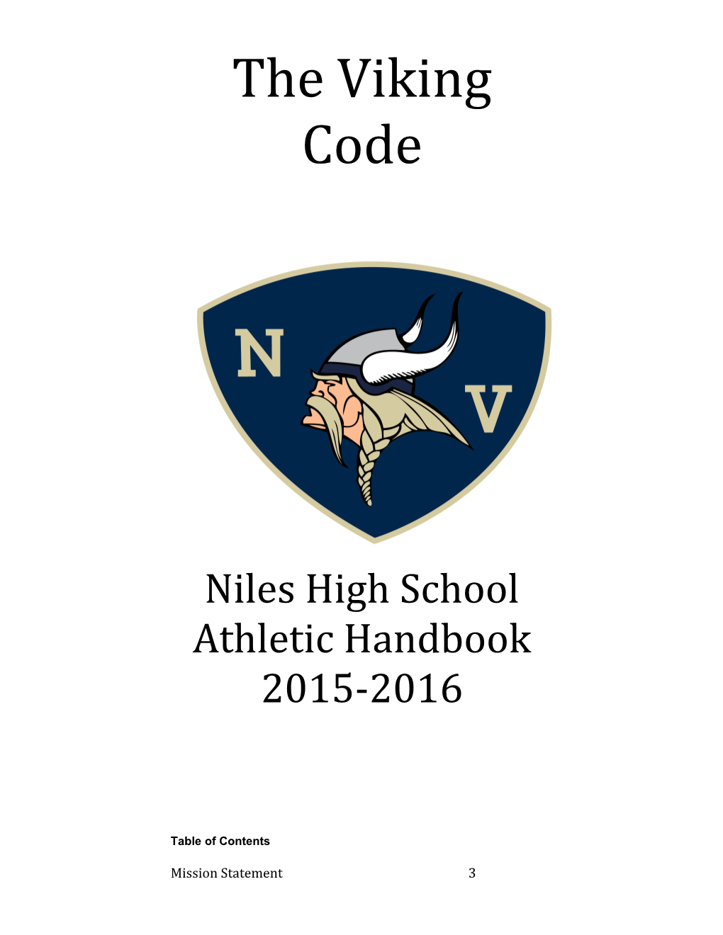 Niles High School Athletic Handbook