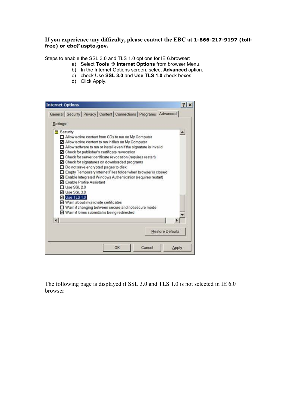 The Steps to Enable the SSL 3