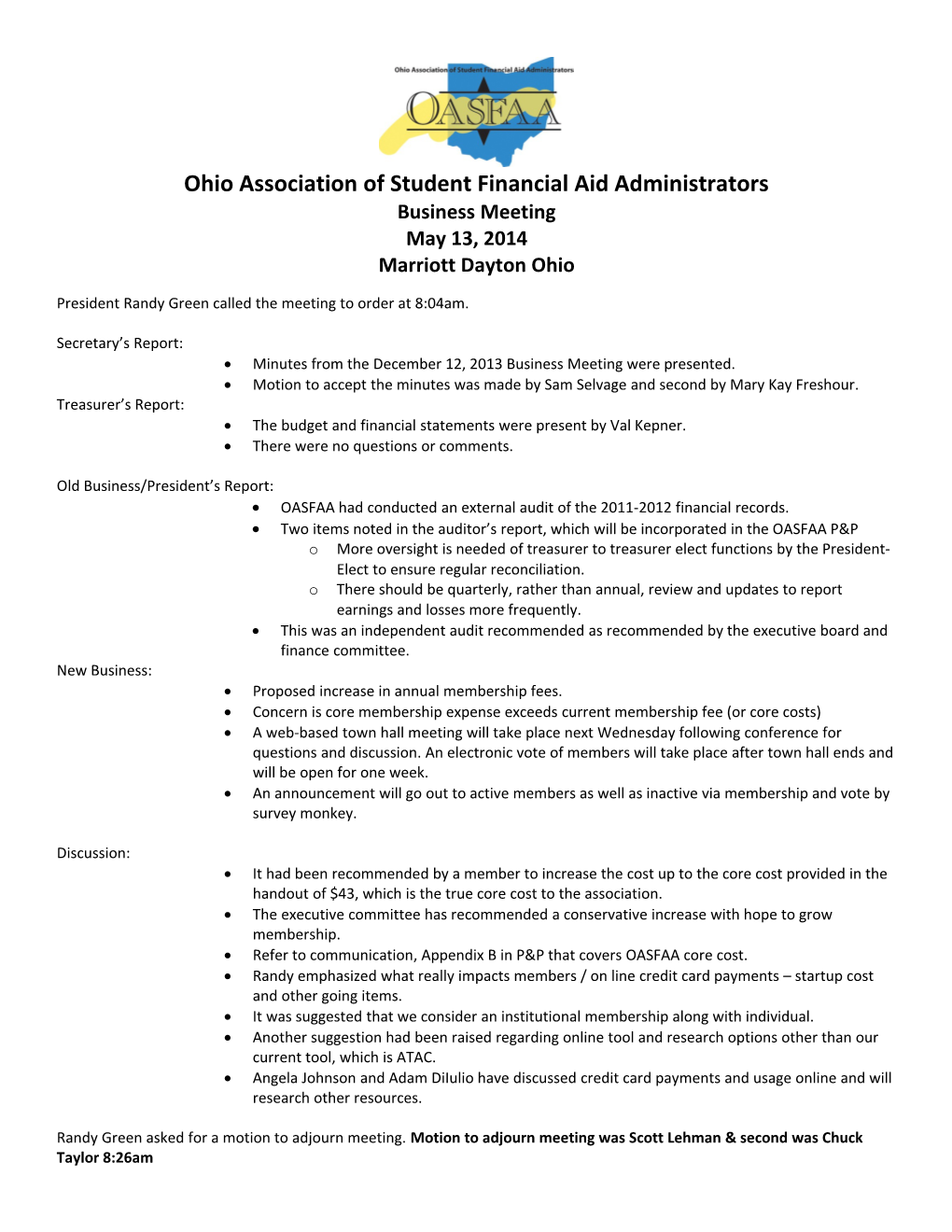 Ohio Association of Student Financial Aid Administrators