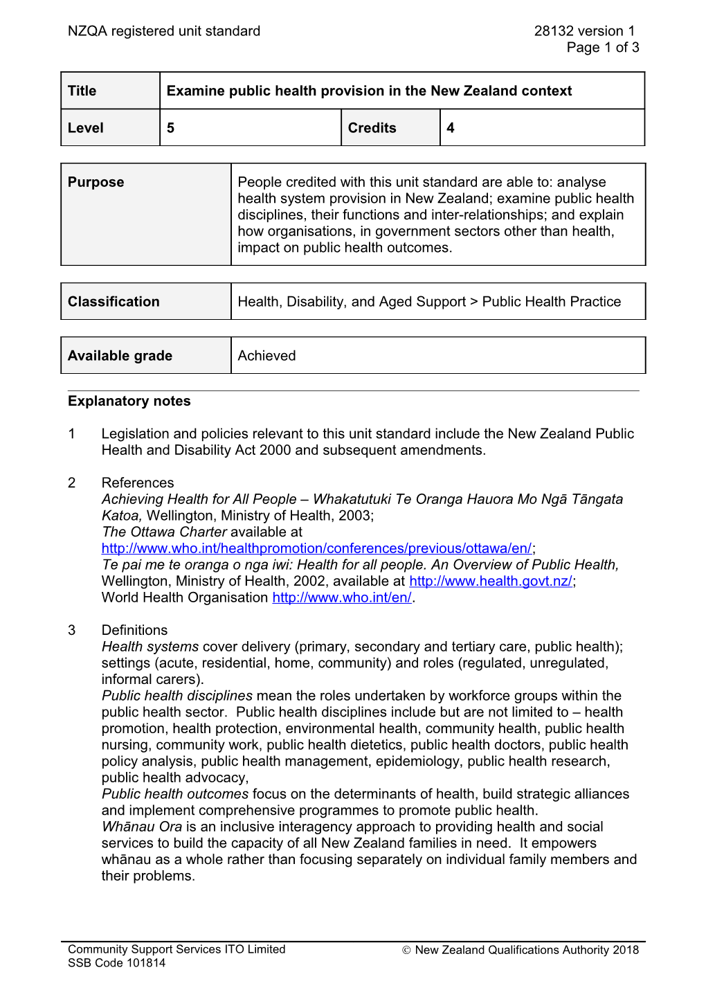 28132 Examine Public Health Provision in the New Zealand Context