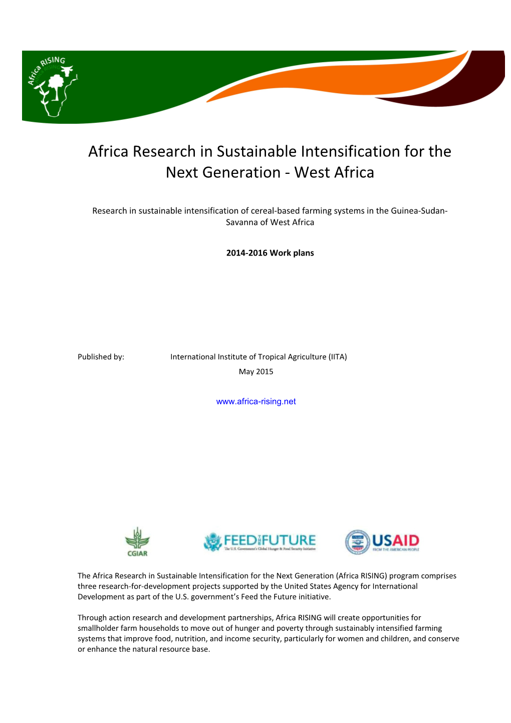 Africa Research in Sustainable Intensification for the Next Generation - West Africa