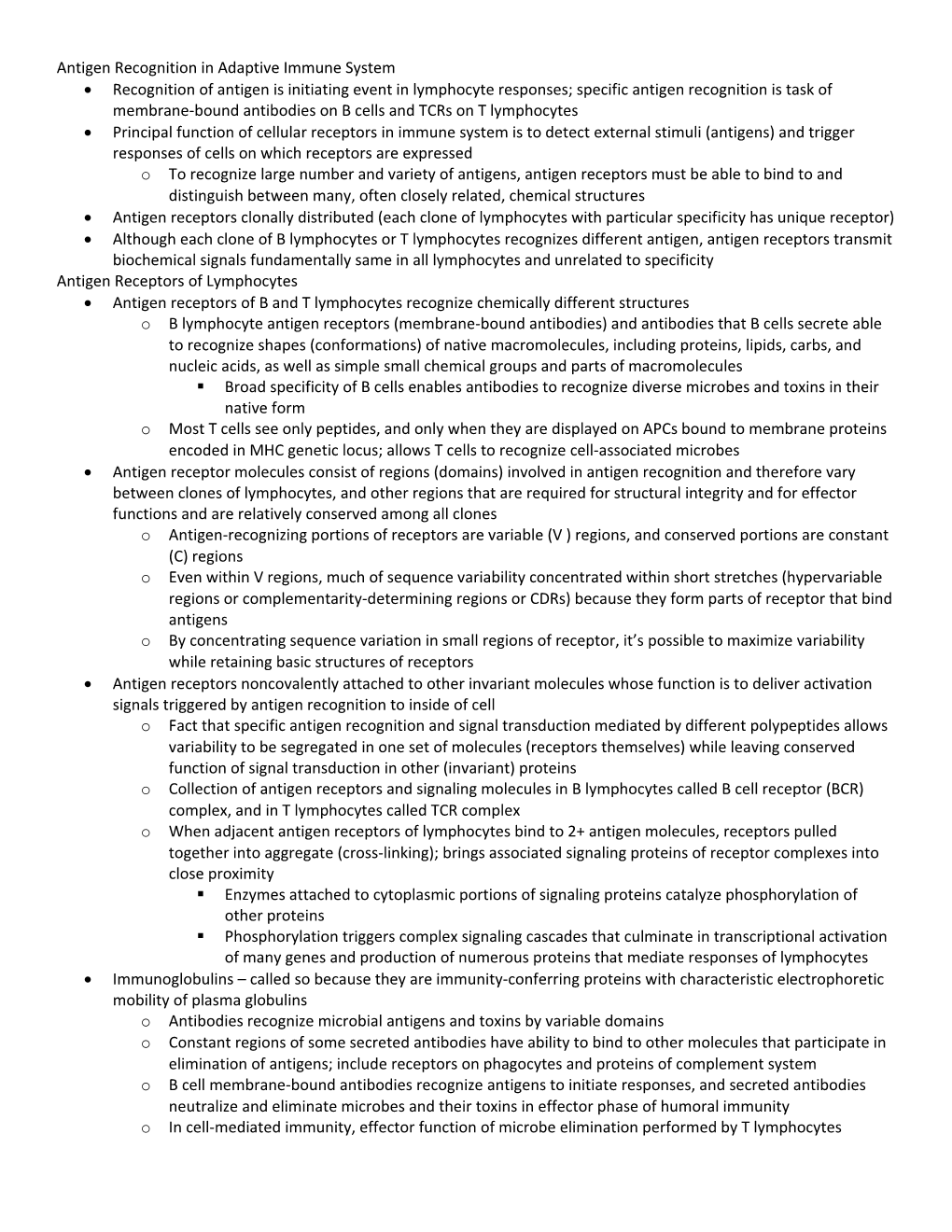 Antigen Recognition in Adaptive Immune System