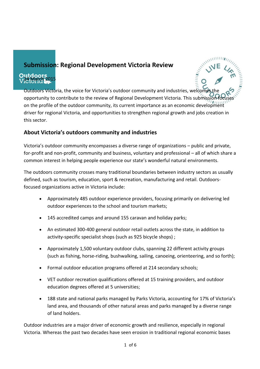 Submission: Regional Development Victoria Review