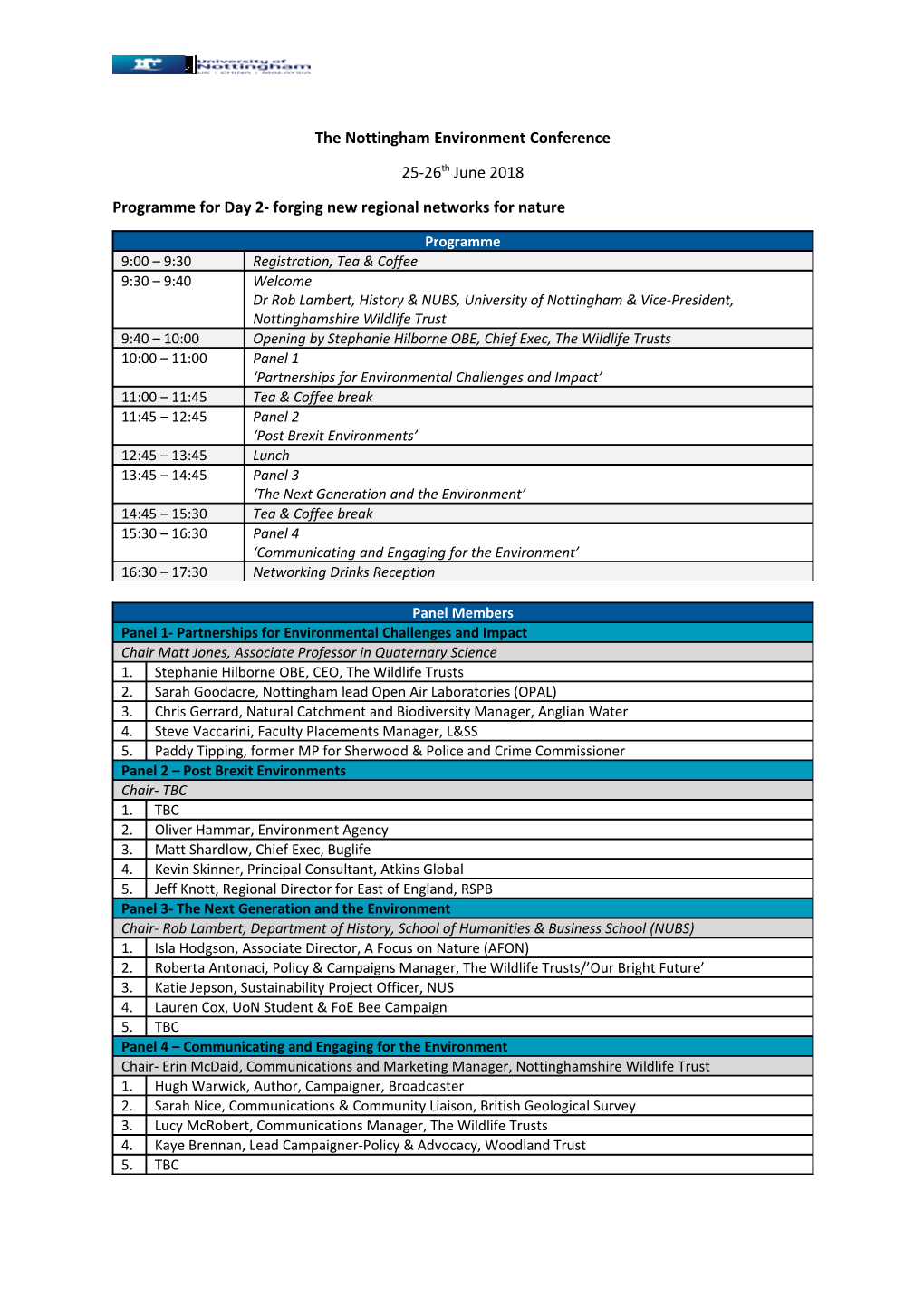 The Nottingham Environment Conference