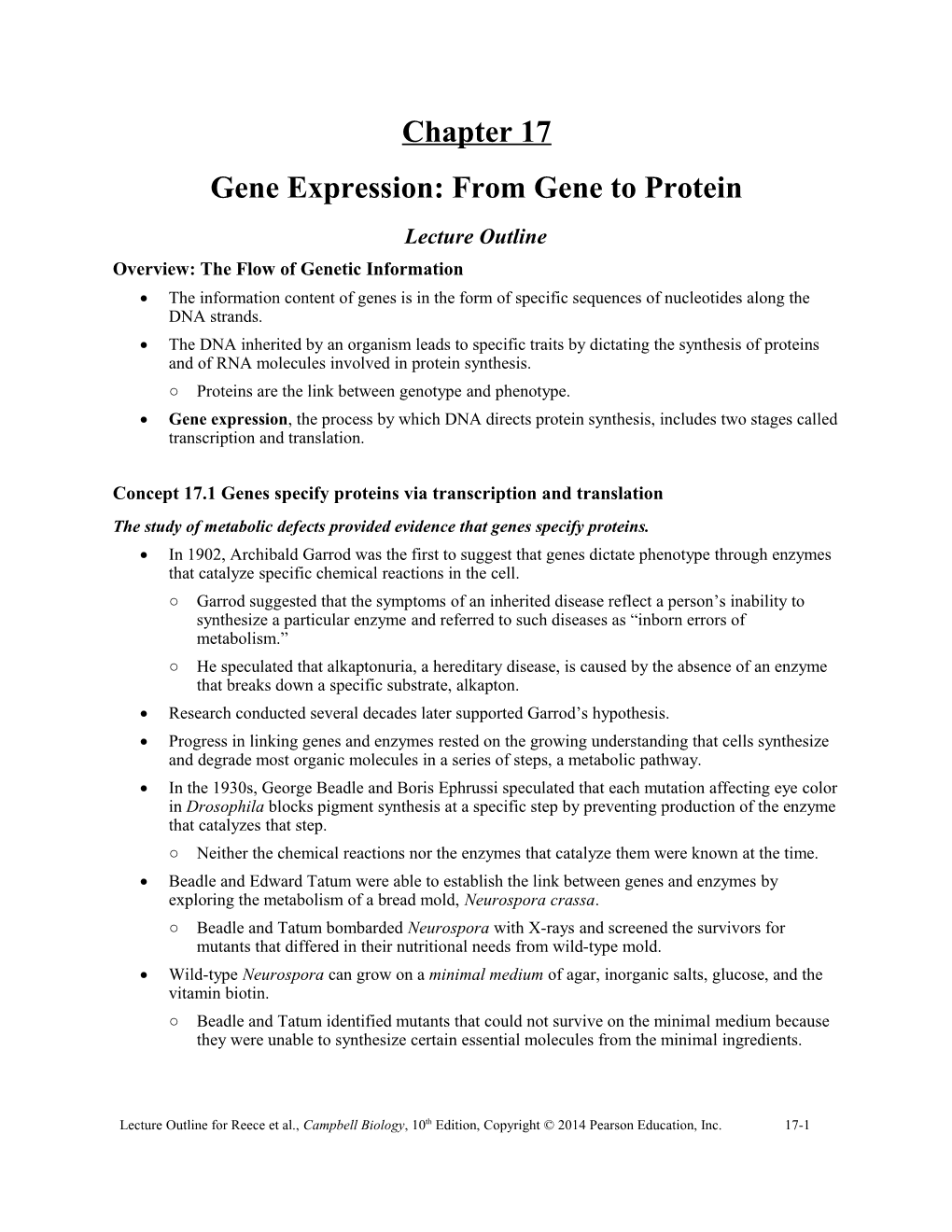 Chapter 17 from Gene to Protein