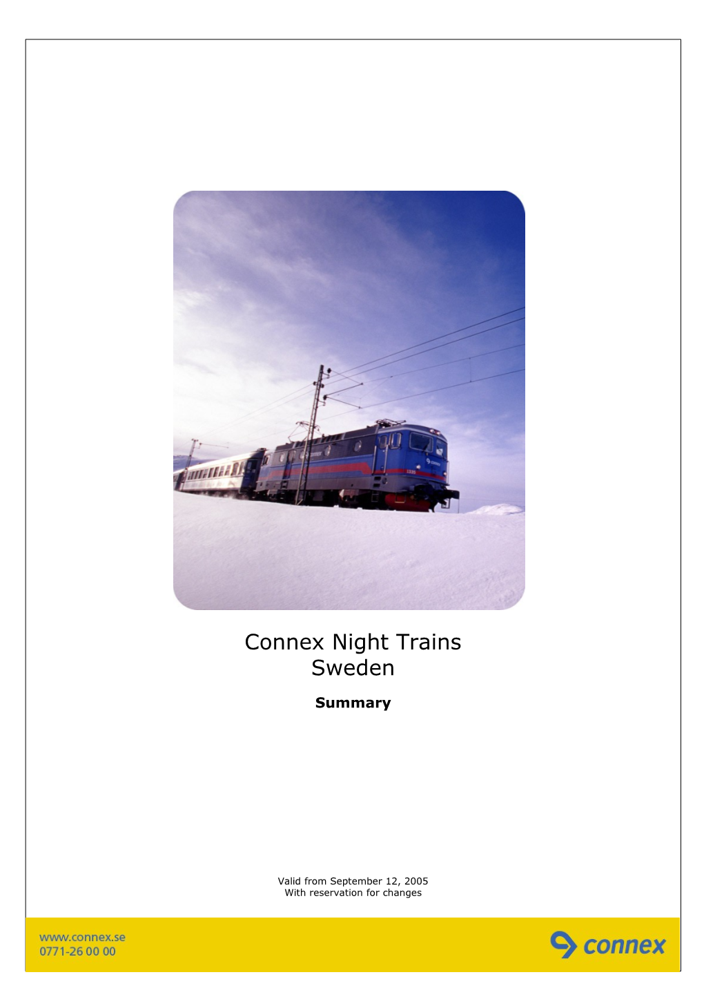 1.1 Cities Served by Connex Night Trains 3