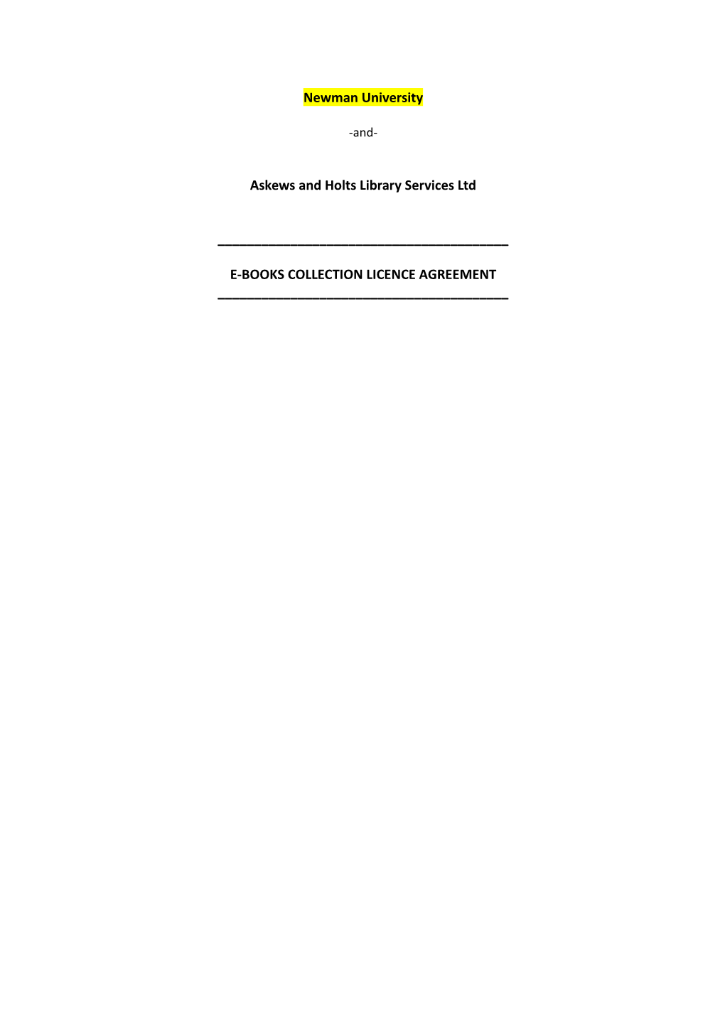 Askews and Holts Library Services Ltd