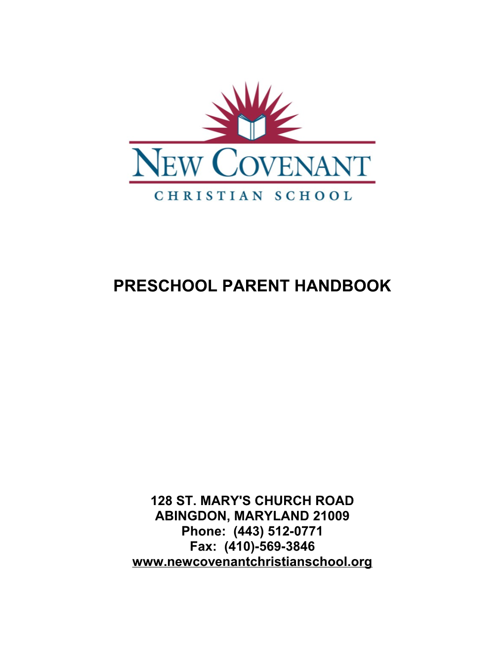 Preschool Parent Handbook s1