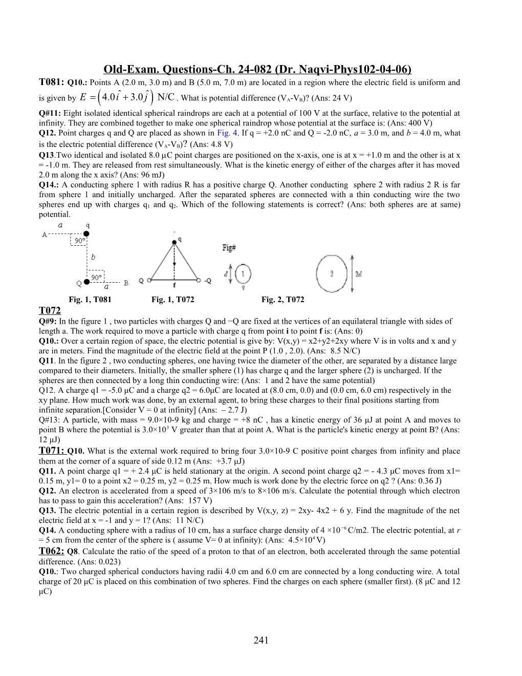 Old-Exam. Questions-Ch. 24-082 (Dr. Naqvi-Phys102-04-06)