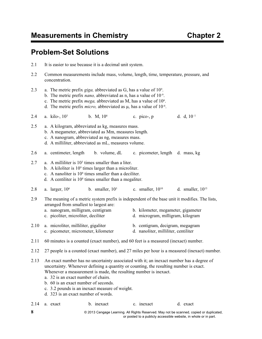 Problem-Set Solutions Chapter 2 11