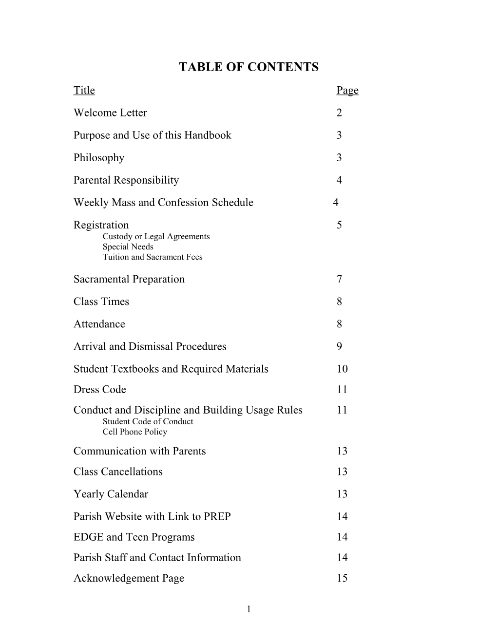 Table of Contents s189