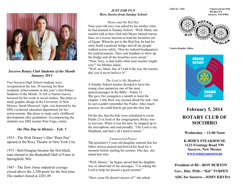 Socorro Rotary Club Students of the Month
