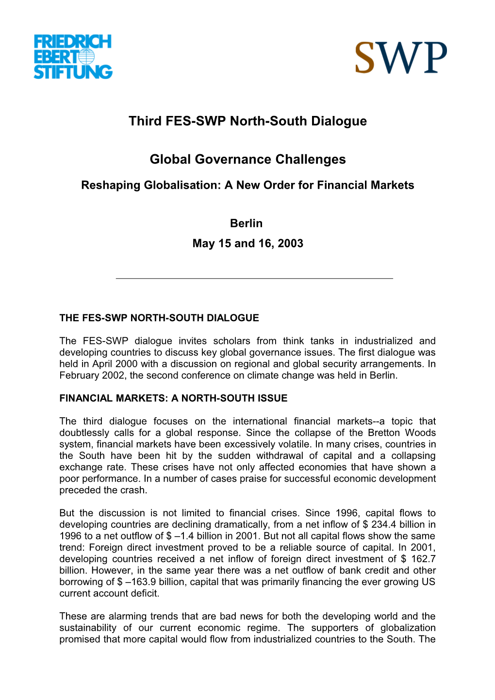 Second FES-SWP North South Dialogue