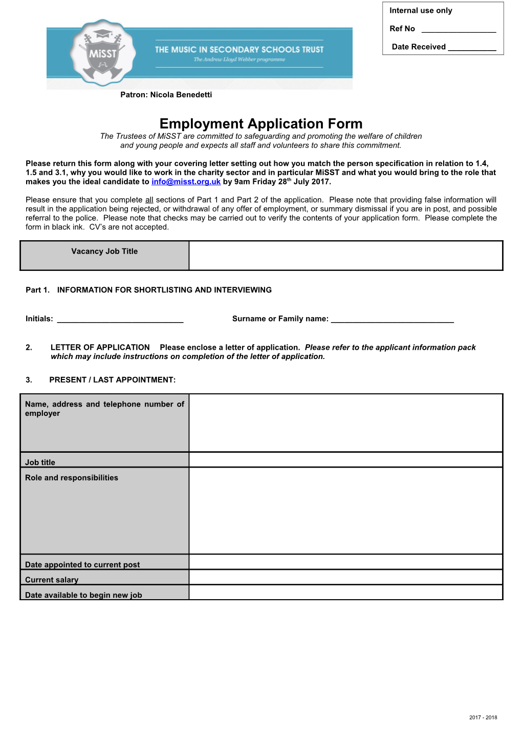 Application for Teaching Appointment s10