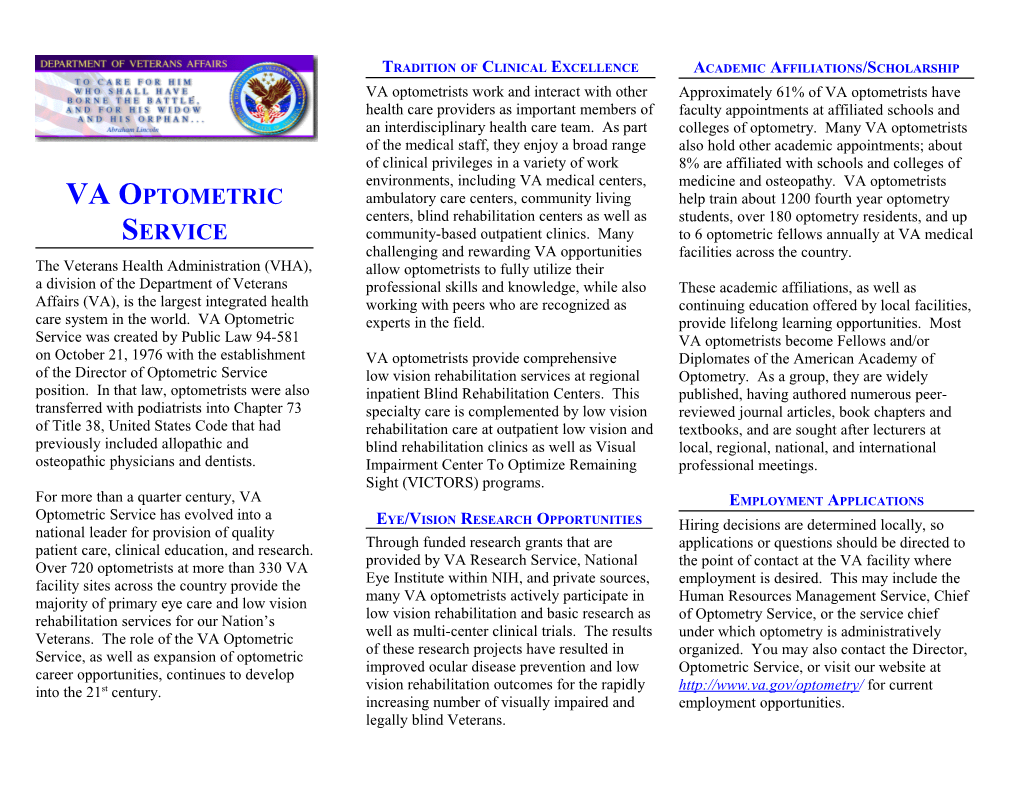 Va Optometry Residencies